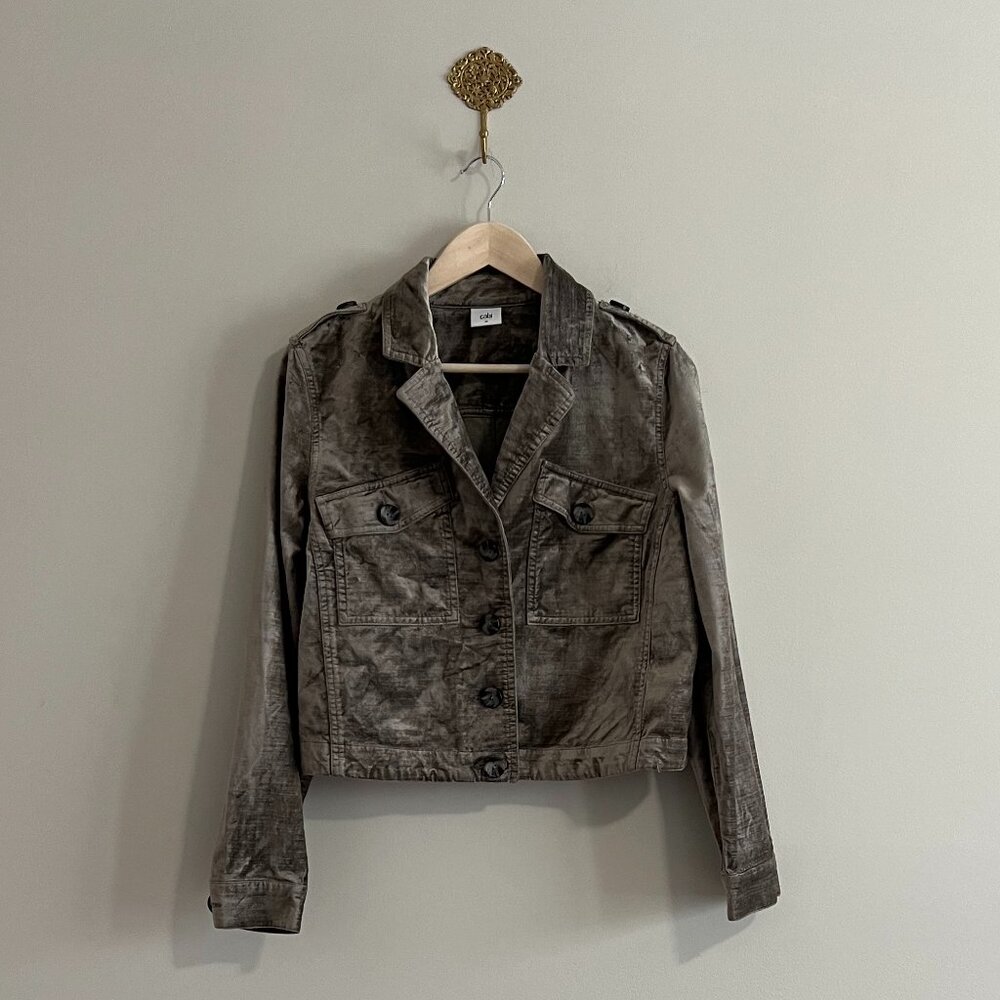 Cabi Platinum Sunday Topper Jacket Style 3377 Cropped Boxy Button Front Medium